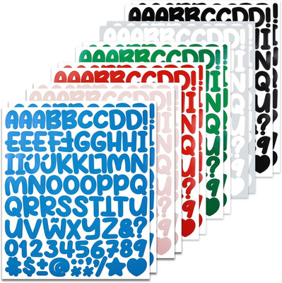 960 Cute Small Alphabet Stickers, 1 Inch Self-Adhesive Sticky Vinyl Letters Numb