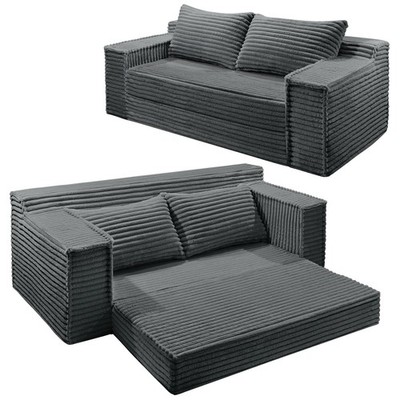 75'' Queen Convertible Sofa Bed, No Assembly Modern Boneless Couch Sofa in Box
