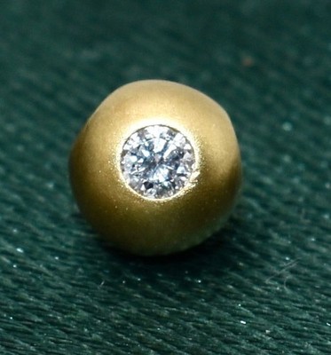 NIESSING BRILLANTKUGEL 0,08 ct,  Ø 6mm, 750 Gelbgold, bis 1,2mm Schnüre geeignet