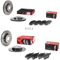 Brembo Xtra Line Bremsscheiben + BremsbeläGe Vorne Hinten Passend FüR VW Golf