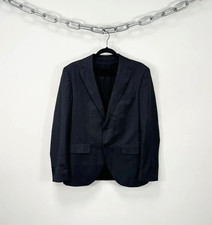 Giacca blazer lana Luigi Bianchi Sartoria grigio spina di pesce Super 110’s EU48/US38