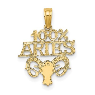 14K Gelbgold 100% WIDDER Sternzeichen Charm Anhänger L 19mm, B 14,6mm