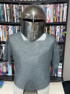 Medieval Style Helmet and Chainmail Shirt Heavy Wearable