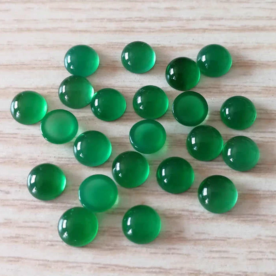 Cabujón redondo de ónix verde natural de 5 mm a 25 mm piedras preciosas sueltas Foto 2 de 3