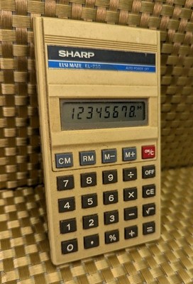 Sharp ELSI Mate EL-230 Vintage Calculator Beige Japan Tested Working