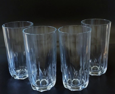 Pasabahce Turkey Vintage Clear Topaz 10 Oz Highball Tumbler Glass (Set Of 4)