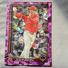Topps 2025 Update Series Ryan Johnson Angels US121 Pink Diamante Foil Rookie