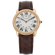 Cartier Ronde Solo 18ct Gold Watch 35mm Case Grey Dial With Adjustable Strap
