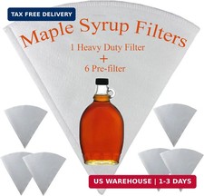 Maple Syrup Filters Set, 7 PCS, 1 Heavy Duty Filter and 6 Pre-filters, Food Grad