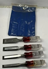 Great Neck Tools Wood Chisels 5/8”, 1/2”, 3/4” & 1" made in USA Good Condition