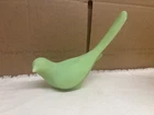 Fenton Uranium glass bird of happiness figure satin green GLOWS