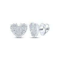 JFL Diamonds & Timepieces Damen Ohrstecker 925 Silber Diamant 1/5 CT Feuerherz