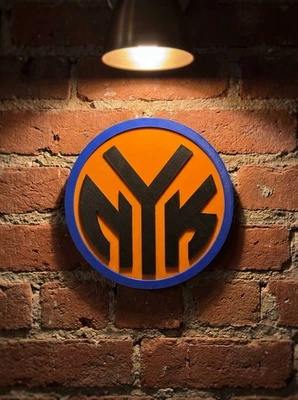New York Knicks 3D Wall Sign - NBA Man Cave Decor - NYK Alternate Logo - Image 1 of 4