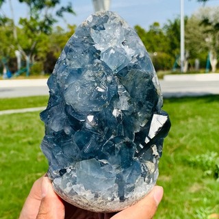6.09LB High Quality Natural Blue Crystal Cave Quartz Mineral Specimen