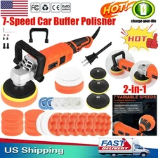 Electric Car Polisher Buffer Machine 7-Speed 7'' Cordless Sander Polishing Kit