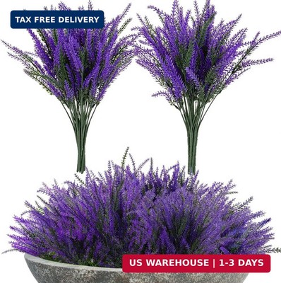 RAINFLOW Artificial Lavender Flowers - 8 Pcs Faux Lavender Plant Artificial Fake