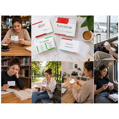 Spanish Verb Conjugation Cards - 800 Flashcards, 200 Verbs