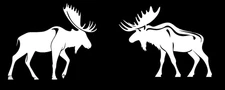 2 Pack of Moose Renderings Vinyl Decals Car Window Tablet Notebook Tumblers