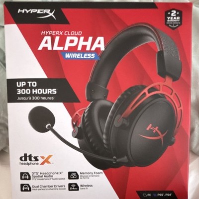 HyperX Cloud Alpha Wireless Over-Ear Gaming Headset Boom Mic Black/Red 2Y
