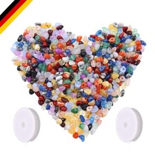 600 Stück Naturstein Perlen 12 Farben für Schmuck DIY Basteln, Perlen