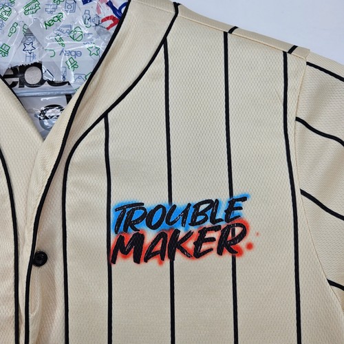 Bart Simpson Jersey Mens XL Baseball Welcome To The Hood Trouble Maker Shirt - Picture 4 of 13