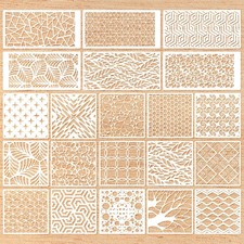HJZHII 21 Pcs Stencils for Painting, Geometric Painting 6.3 inches, white