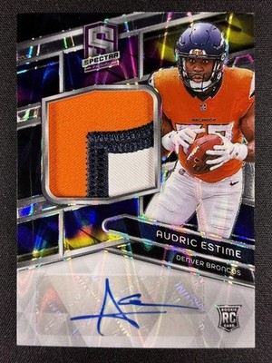 2024 Panini Spectra #220 Audric Estime Supernova Rookie Patch Auto RPA /70