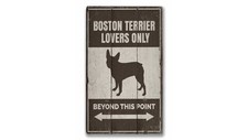 Boston Terrier Novelty Distressed Sign, Personalized Wood Sign