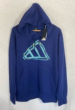 Adidas Multi Sport Men s Hoodie Evo Blue Logo Size L NWT
