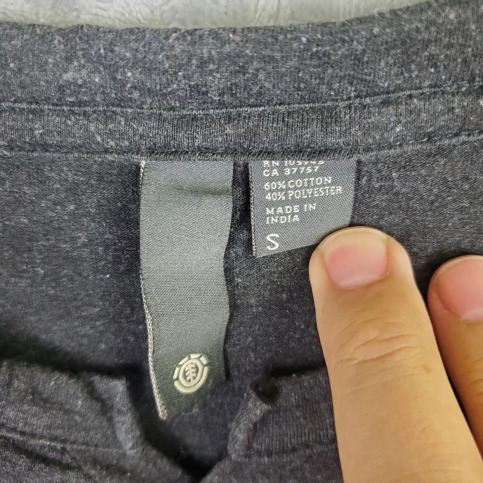 Element Skateboard Co.  Men’s Long-Sleeve Henley T-Shirt S Grey Skateboarding - Image 4 of 4