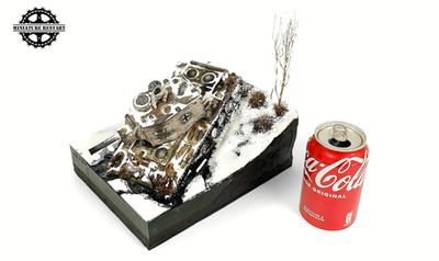 1/35  German KV-II in Broken Ice Diorama Epoxy Scale Model Painted Built Gebaut