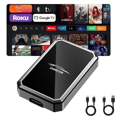 LAMTTO 2-in-1 Car TV Mate Pro   Wireless CarPlay Adapter with HDMI Black