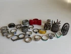 Vintage & Modern Costume Jewelry Lot Of Rings Ladies & Women