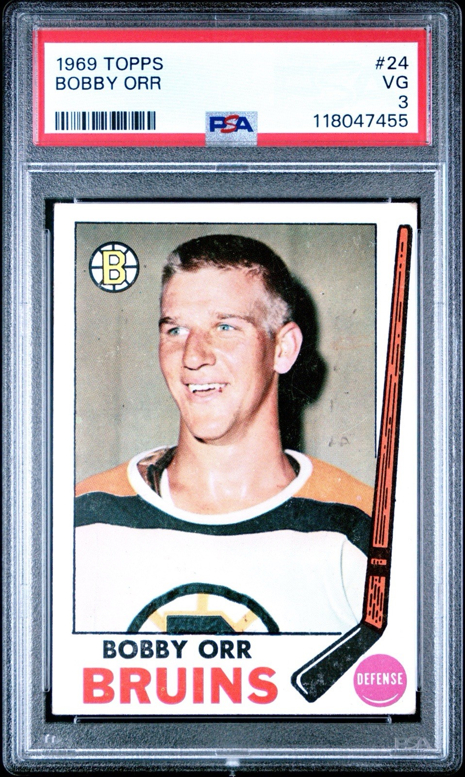 1969-70 Topps Bobby Orr PSA VG 3 Boston Bruins #24