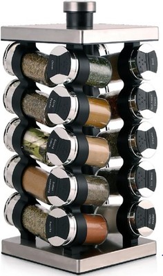 20 Jar Spice Rack W/ Spices Included Tower Organizer Kitchen Spices & Seasonings
