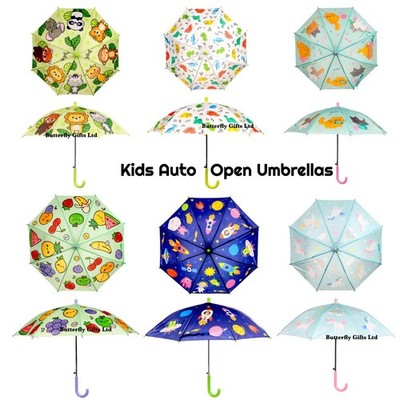 Kinder Regenschirme Figur Auto Öffnen Kuppel Blase Jungen Mädchen Schule Trolley Stark