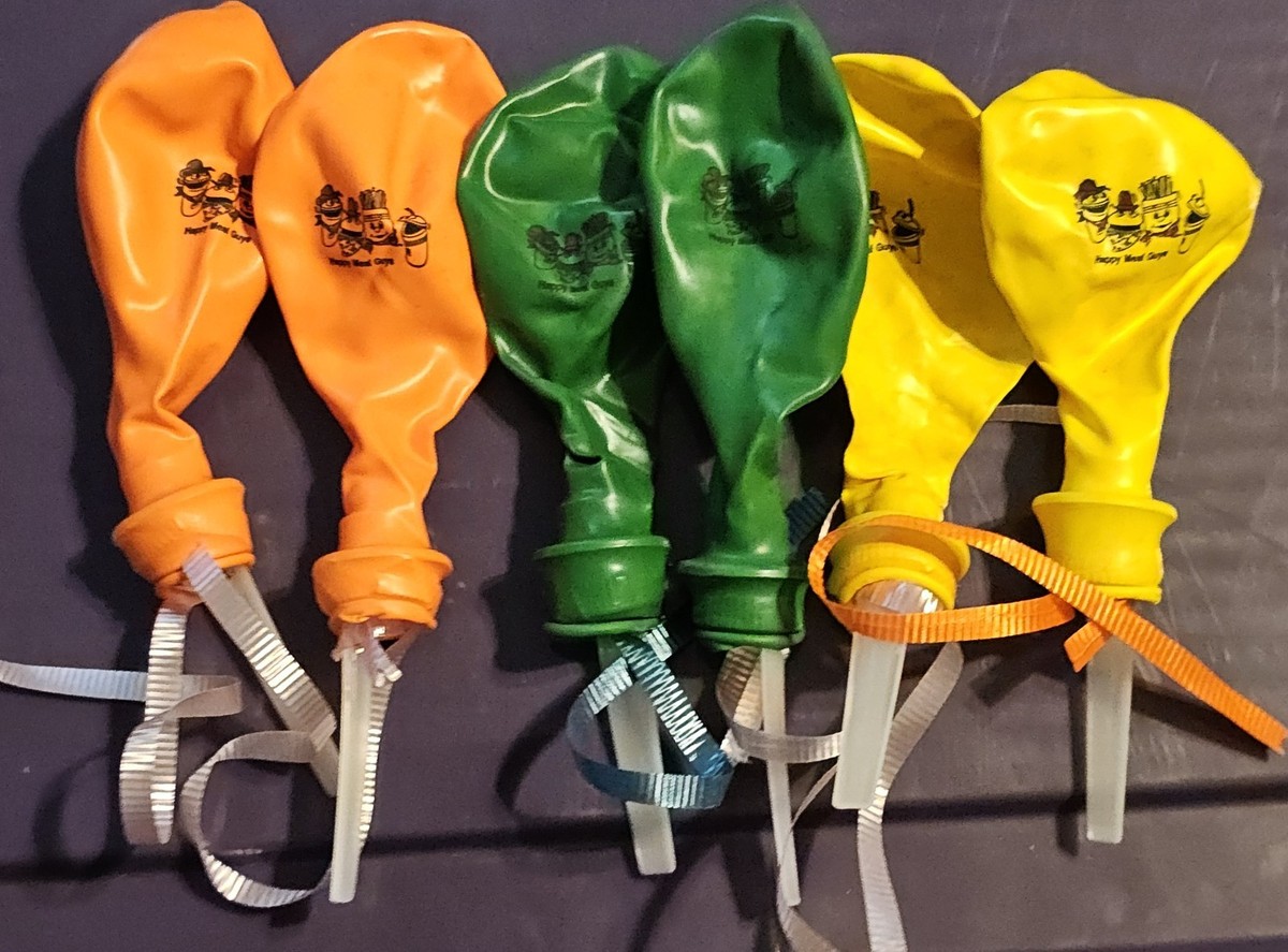6 Mcdonalds Helium Balloons Happy Meal Guys Self Sealing Party | eBay
