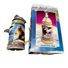 Vintage 1998ANHEUSER Busch Budweiser Seven Countries Stein Antarctica Beer Mug