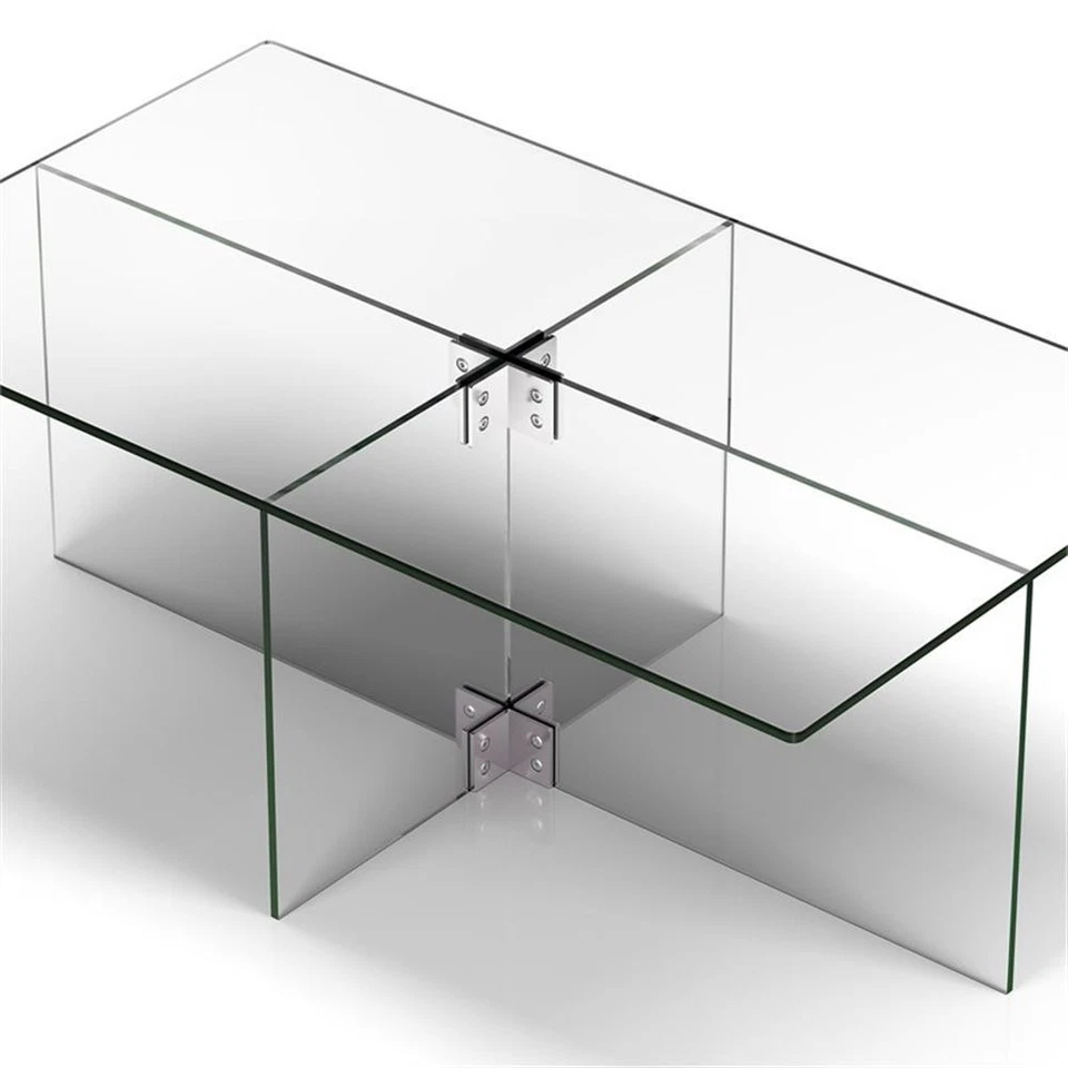Henn&Hart 16' Cosmopolitan Clear Glass Coffee Table - Image 4 of 4
