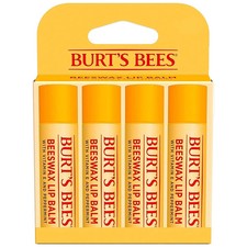 Burt's Bees Lip Balm - Original Beeswax, Lip Moisturizer 4 Tubes, 0.15 oz.