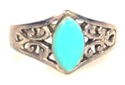 Vtg NAVAJO STERLING SILVER TURQUOISE SIGNED RING SZ 7