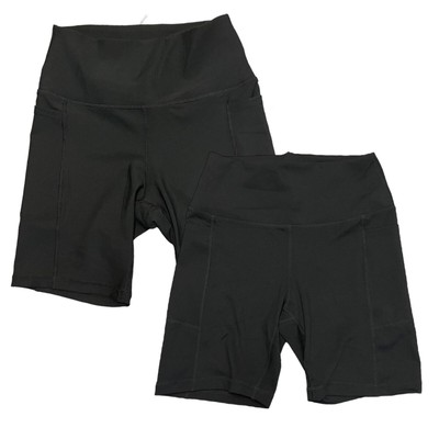 Danskin 2 Pairs Black Biker Shorts Side Pockets Size Medium