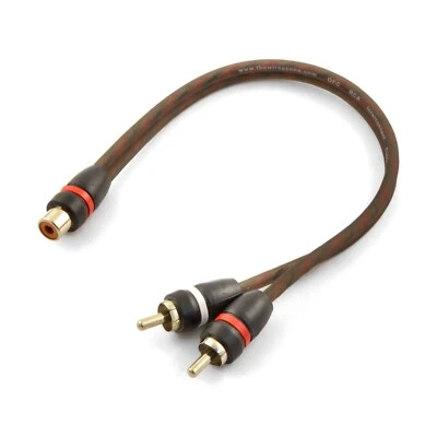 THE WIRES ZONE 1 Female to 2 Male OFC Twisted Pair RCA Y-Adapter Cable Home or Car