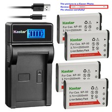 Kastar Battery LCD USB Charger for Casio NP90 Casio Exilim EX-H10 EX-H15 EX-H20
