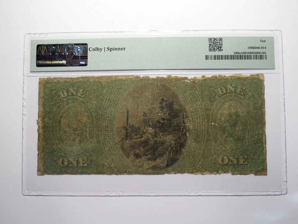 $1 1865 Brandon Vermont National Currency Bank Note Bill 404 Original Series Ace - Image 3 of 3