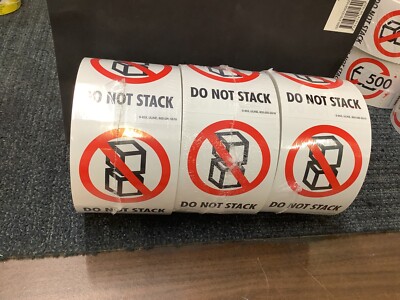 ULINE Do Not Stack Labels  Item #S-853 QTY 3 Rolls of 500 Labels (1500 Labels)