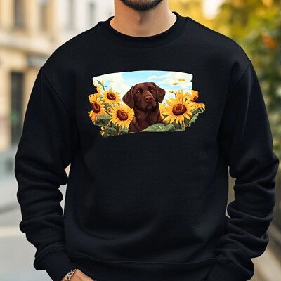 Labrador Sunflower Sweatshirt Cosy and Perfect for Any Occasion S to 4XL