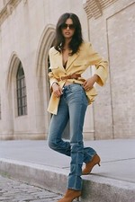 NWT Anthropologie Pilcro Low-Rise Ruched Boot Jeans Size 27 8C404