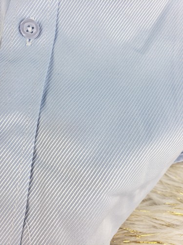 New Alimens & Gentle Men's Long Sleeve Blue Satin Stripe Button Down Shirt - Picture 3 of 11