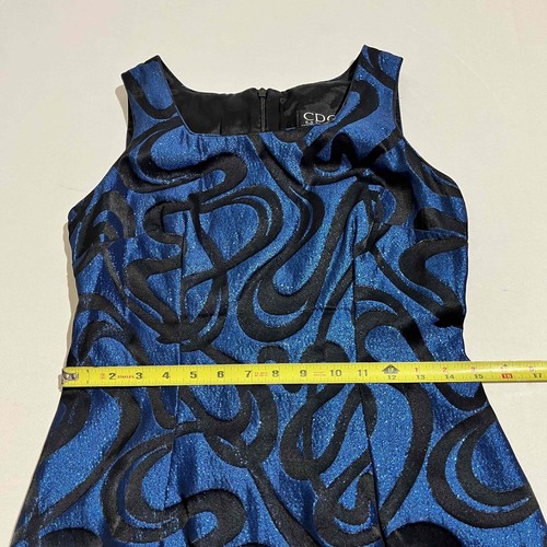 Vintage CDC Blue Sleeveless Abstract Swirls Mini Dress Womens Size Small - Picture 5 of 13